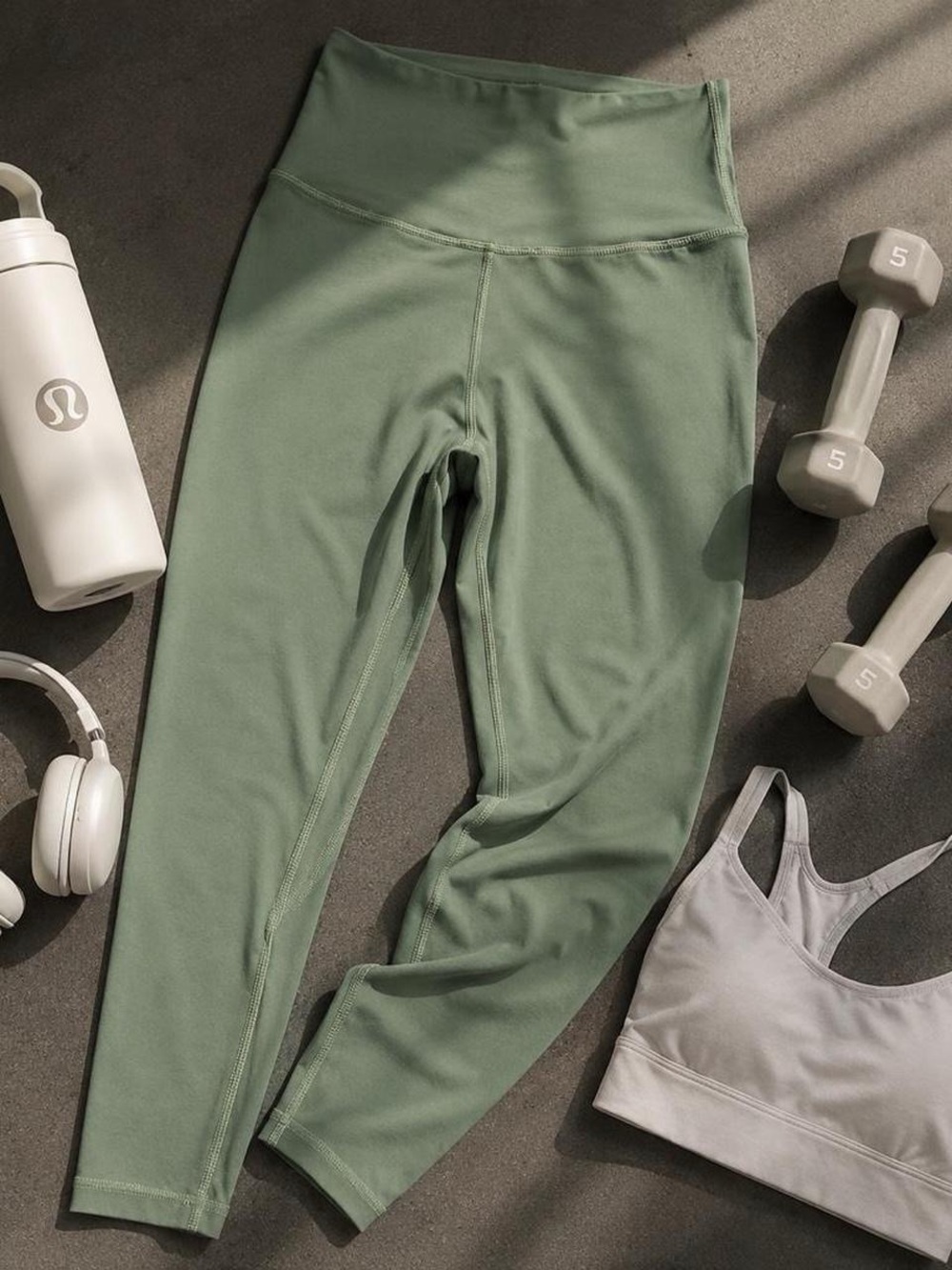 High-Waist Sage Green Leggings